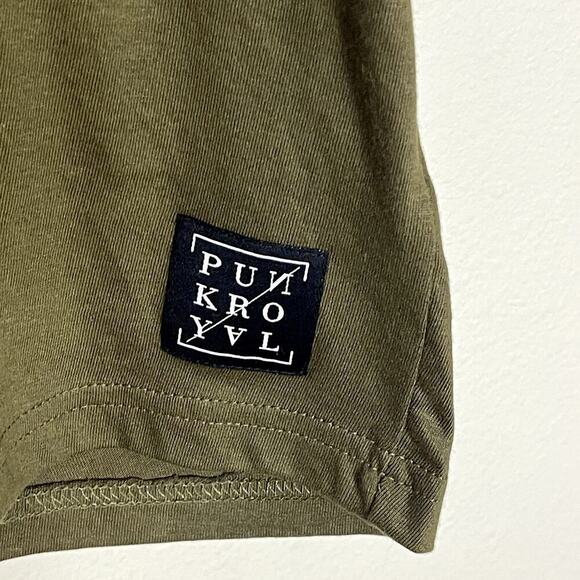Punk Royal Men's Olive Green Graphic Print Crew Neck Tee w/ Patches Large NWT - Picture 5 of 8